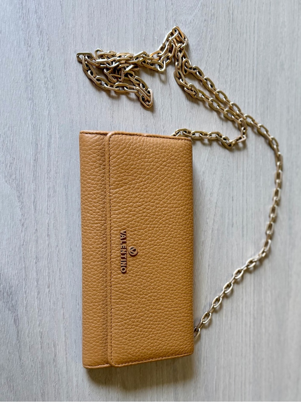 Valentino Tan Leather Chain Shoulder Bag - Picture 6 of 8